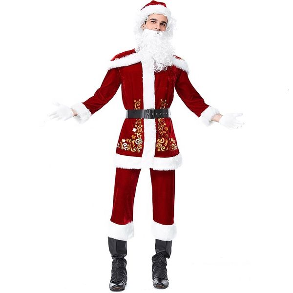 

europe america men christmas costume and christmas santa claus beard