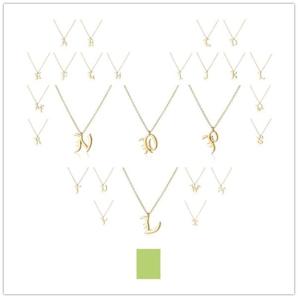 

new fashion lucky cursive all english letter name word sign pendant necklace alphabet initial mother friend family gift jewelry, Silver
