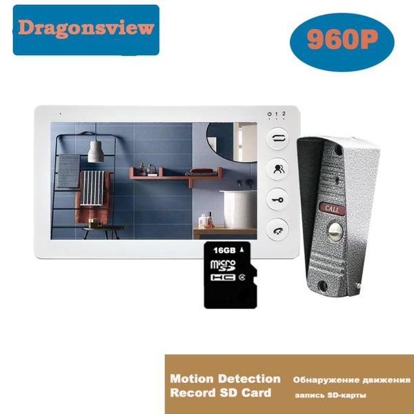 

video door phones dragonsview 960p ahd intercom phone doorbell system 7 inch record motion detection unlock sd card