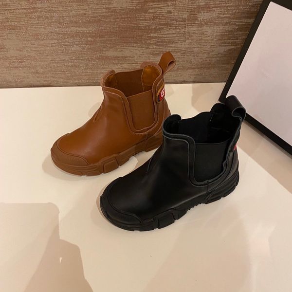 

дети boots повседневная осень зима кожа школа мальчик обувь моды в снегу сапоги 2020 new детские девушки мартин сапоги, Black;grey