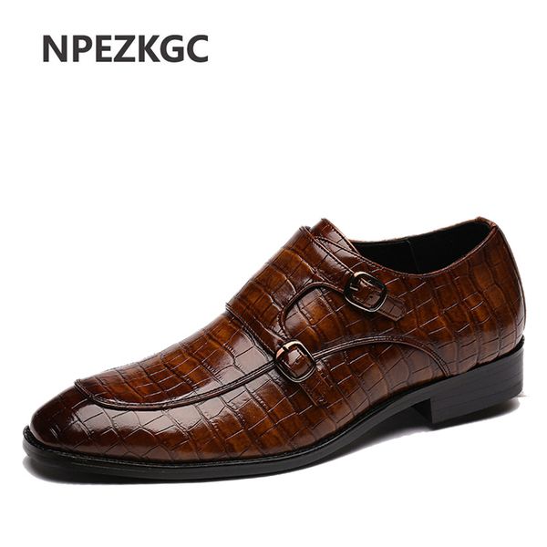 

new classic leather men brogues shoes lace-up bullock business dress men oxfords shoes male formal, Black