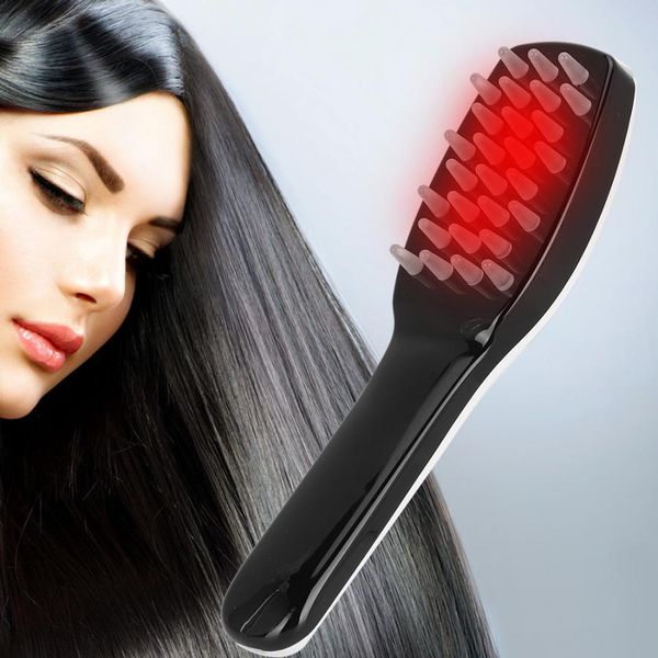 Elektrischer Massage-Haarwuchskamm, rote und blaue Farblichttherapie, Kopfhautpflege, vibrierender Kamm, Anti-Haarausfall-Pflegeinstrument, Geschenk