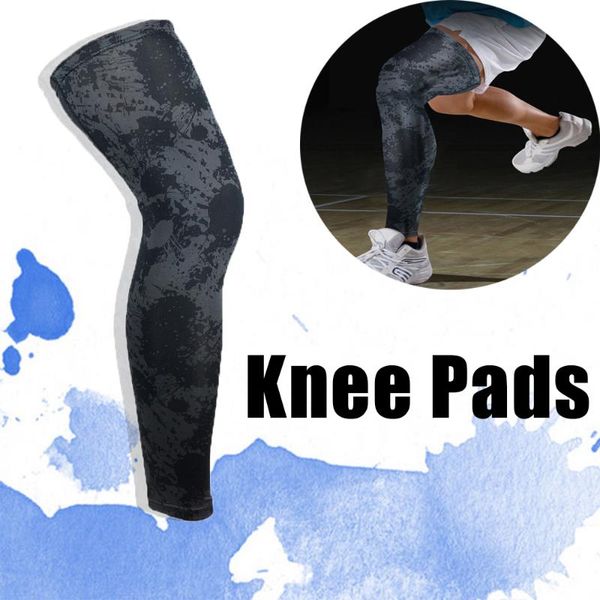 

elbow & knee pads basketball kneepads breathable warm long legs outdoor football mountaineering riding running taekwondo protective gear, Black;gray