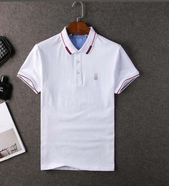 

neo bright men's lapel simple pure color short-sleeved shirt, White;black