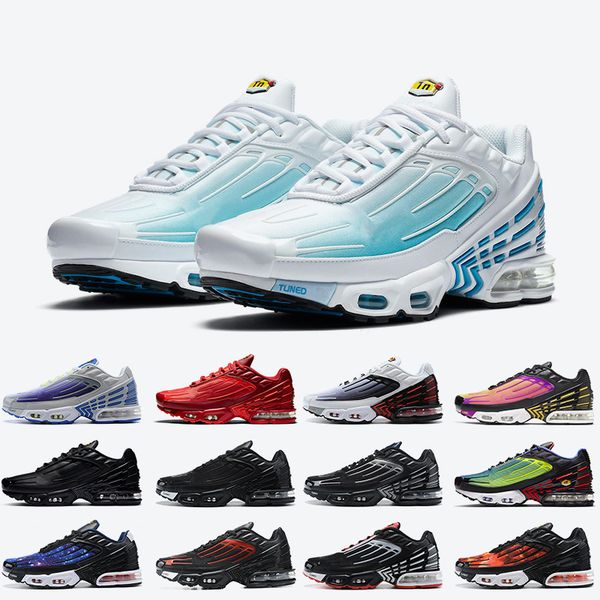 

new tn plus 3 iii laser blue womens running shoes maxes mens trainers tn 3 tuned purple grey triple white black sneakers, White;red