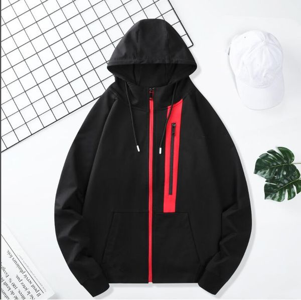 

2020 new fn6560 mens' autumn hoodie sweatshirts long sleeve sport zipper pullover hoodies men cotton streetwear, Black