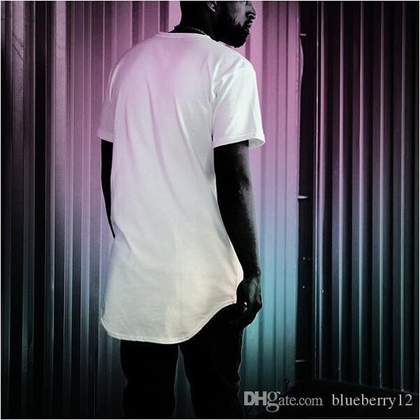 

y01 fashion men extended t shirt longline hip hop tee shirts women swag clothes harajuku rock tshirt homme, White;black