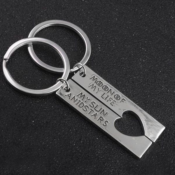 

game of throne wolf head keychain my moon and sun star couple pendant men women collection jewelry car accessories, Silver