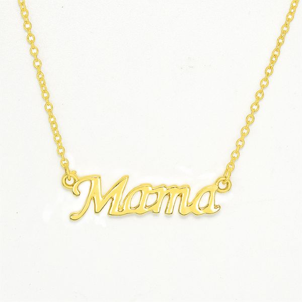 

mama mother day necklace gift necklace women chain gold choker jewelry, Silver
