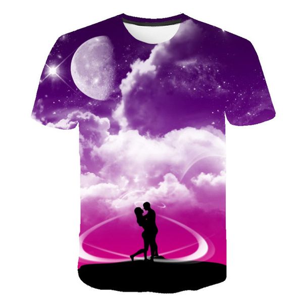 

new starry sky romantic selling cool 3d print shirts anime harajuku funny men clothing
