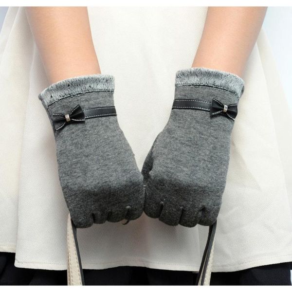 

девушка женщина моды зима теплых сенсорный экран открытых полные пальцы запястье перчатка, Blue;gray