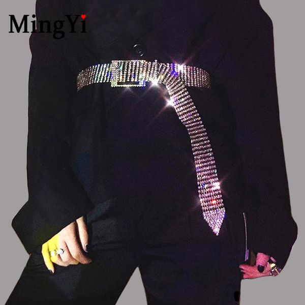 

luxury rhinestone belt for women bright bride wide bling shiny crystal diamond long waist chain belt festival party belts ladies, Black;brown