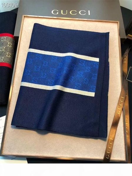 

fashionable men's and women's autumn winter woolen scarves with multi-color stripes and monograms are available for men's aut, Blue;gray