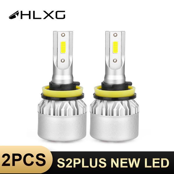 

hlxg s2 plus h7 led h1 h4 auto lights 6500k 72w 8000lm h11 h8 h9 3/9005 4/9006 bulbs lamp car headlight for i30 clio 3/4 rio