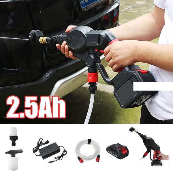 

21v 2.6mpa cordless wireless handheld high pressure car washer cleaner for car cleaning wash for gun nozzles tip 6m pipe filter