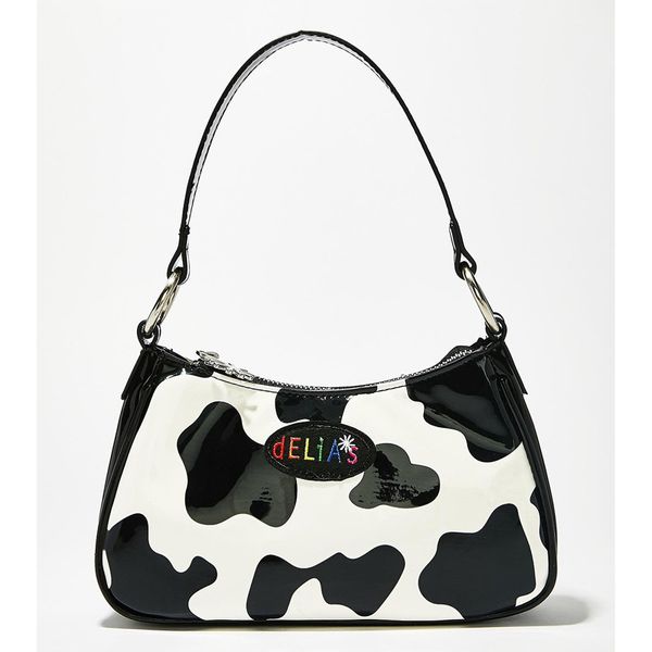 

harajuku pu leather baguette bag kawaii cute sweet cow pattern spot handbag mini underarm bag axillary pouch shoulder bags