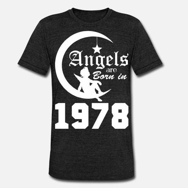 

angels are born in 1978 t shirt men design cotton o-neck standard cute humor spring autumn original shirt, White;black