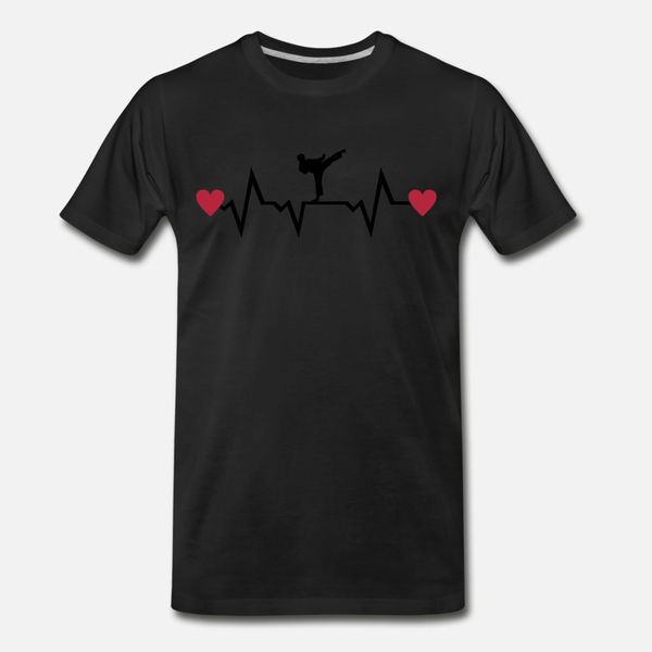 

боевые искусства heartbeat t shirt men fit 100% хлопок s-xxxl письмо fit смешные весна шаблон
