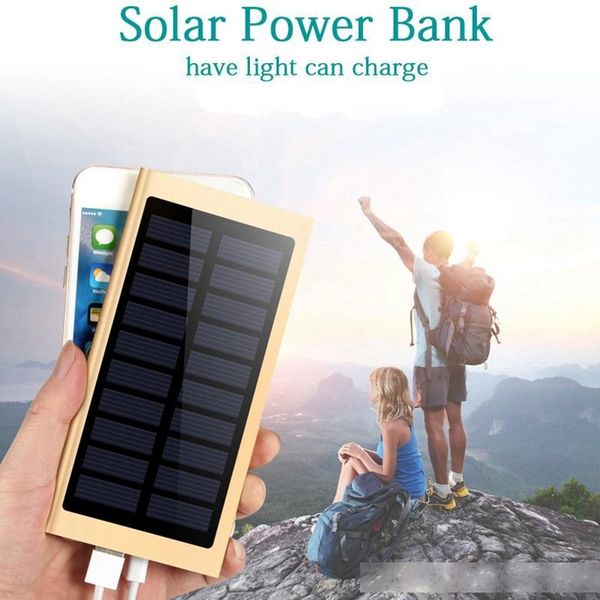 

cgjxs ultra thin solar power bank 20000mah external battery quick charger dual usb powerbank portable solar panel with flash light