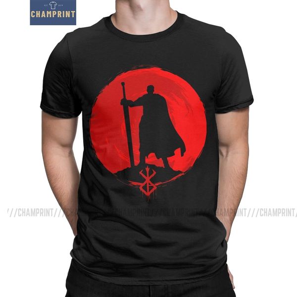 

berserk guts t shirt for men pure cotton crazy t-shirts manga swordsman gatsu sacrifice zodd anime tees short sleeve