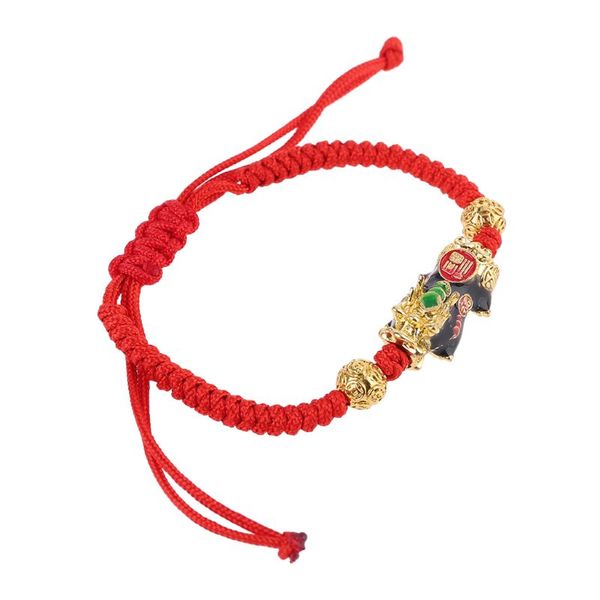 

pi xiu charm color change temperature kabbalah red string braided mood bracelets, Black
