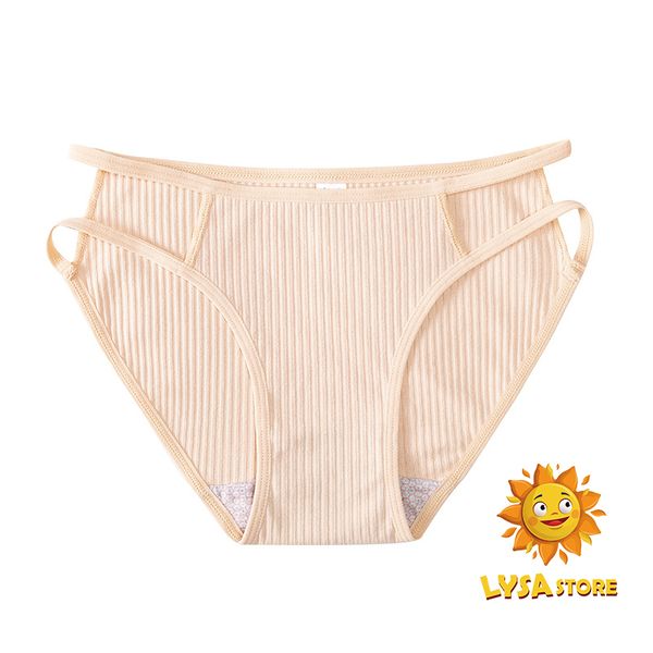 

women's panties girl underwear female thread cotton mid waist antibacterial large size seamless breathable, Black;pink