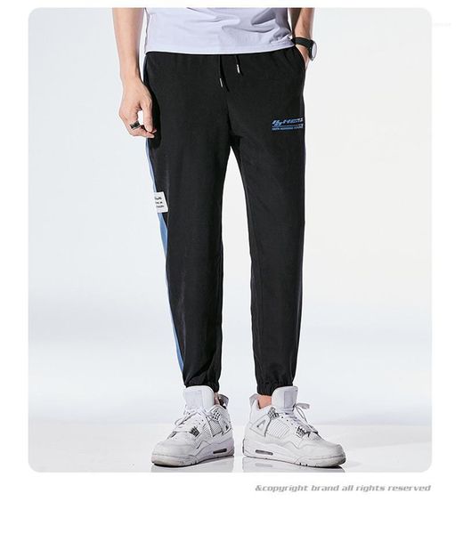 

designer letters pants fashion drawstring pencil pants with pockets mens casual mid waist capris trousers mens, Black