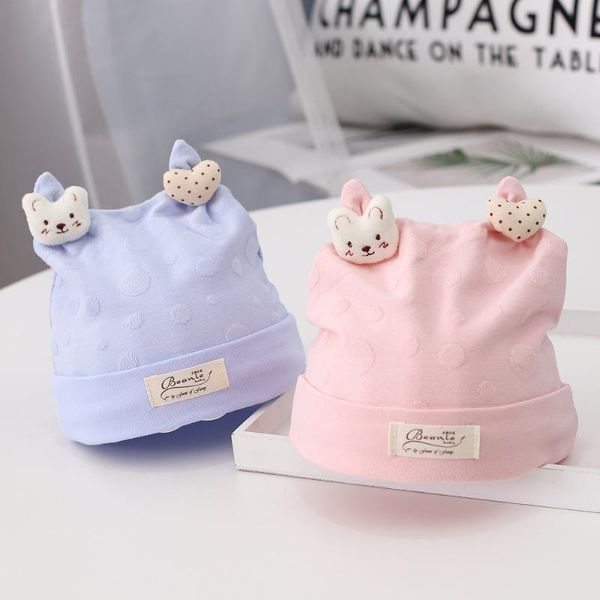 

baby boy and girl hats baby cap 2020 spring and summer new cotton 0-6 month newborn infant cap cartoon cat beanies, Yellow