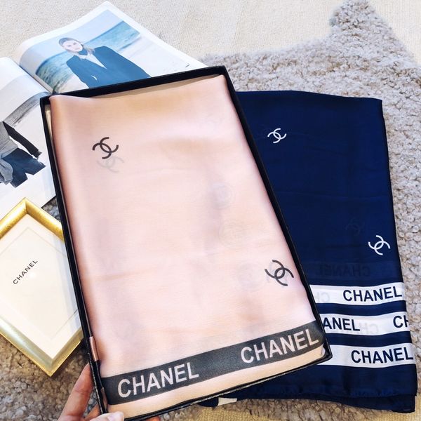 

100% silk scarves for women designer fashion letter style silk scarf female famous brands full-length silk scarves size180x90cm l004, Blue;gray