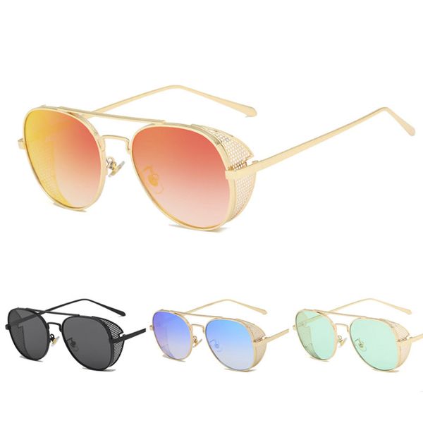

2020 fashion brand designer sunglasses women ocean shades metal sun glasses vintage retro women mirror uv400, White;black