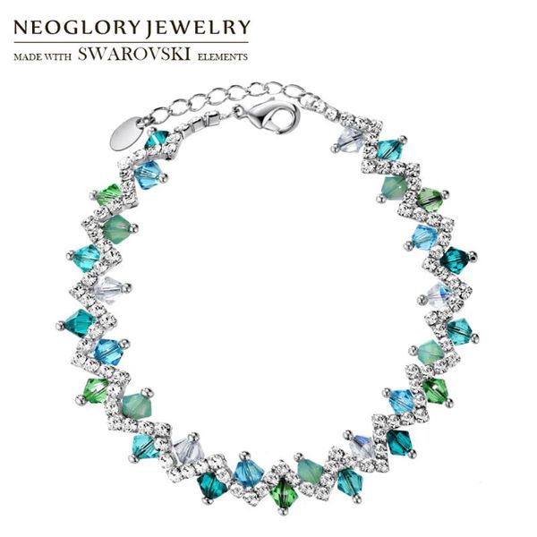 

Neoglory Austria Crystal & Rhinestone Bracelet For Women Charms Geometric Style Trendy Beads Bangle Wholesale Party Jewelry