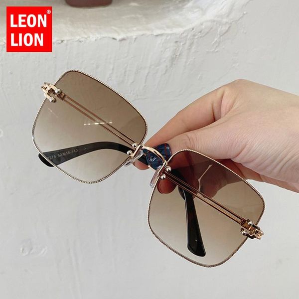 

quality square gradient high glasses leonlion luxury sun metal for women oculos new vintage sunglasses mnwjl bdegarden, White;black
