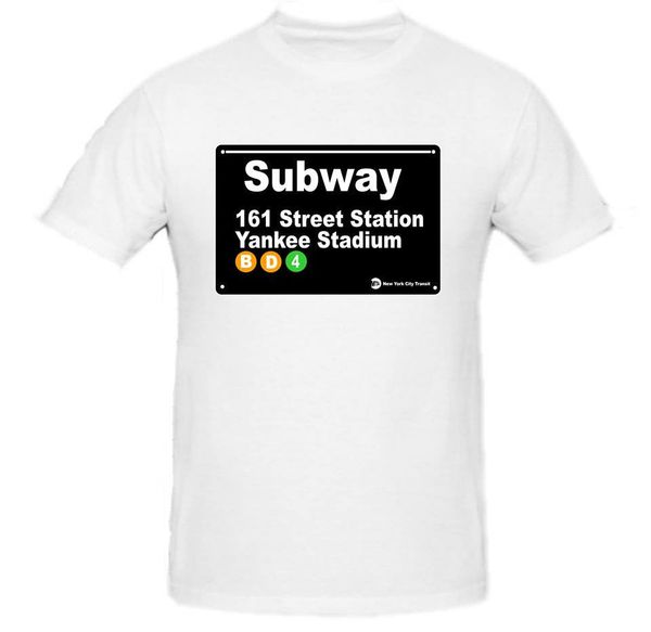 

nyc subway sign york t-shirt yankee stadium station men tee shirt short sleeve cotton fitness t shirts interesting