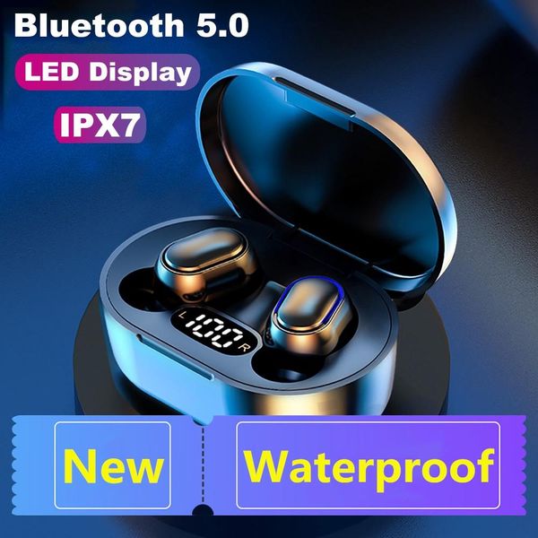 

new e7s tws 5.0 bluetooth earphones wireless headphones ipx7 waterproof headset led sport gaming earbuds