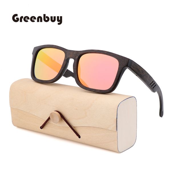 

men's fashion sunglasses: casual green fashion classic, men and women natural bamboo sunglasses, White;black