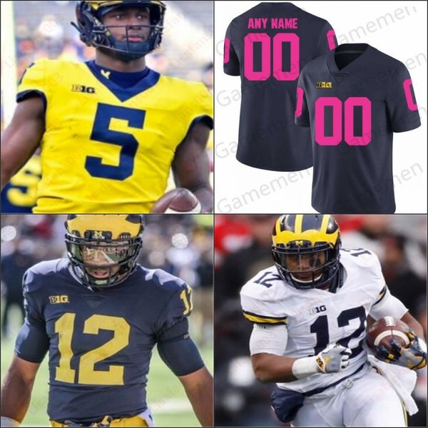 

custom michigan wolverines college football rashan gary 10 tom brady mens women youth any name any number johnny manziel stitched jersey, Black;red