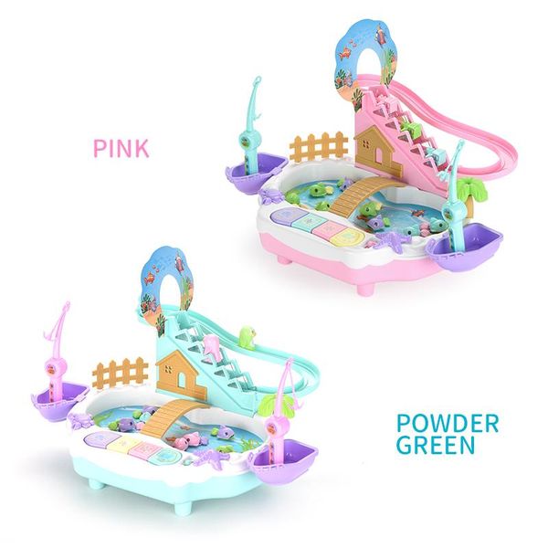 

children summer playing with water toy multifunctional game fishing platform with track magnetic game playing interactive baby gift