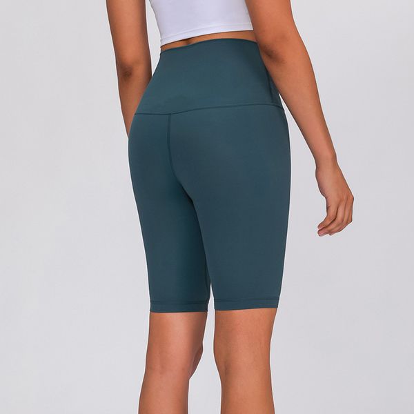 

2020 lu shorts biker shorts solid color high waist hip-lifting yoga pants indoor sport elastic slim running yoga shorts women lu leggings, White;red