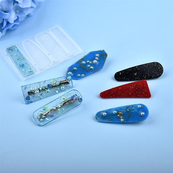 

diy hair clip resin mold crystal epoxy resin mold handmade hair clip silicone molds for hair accessories jewelry making tools