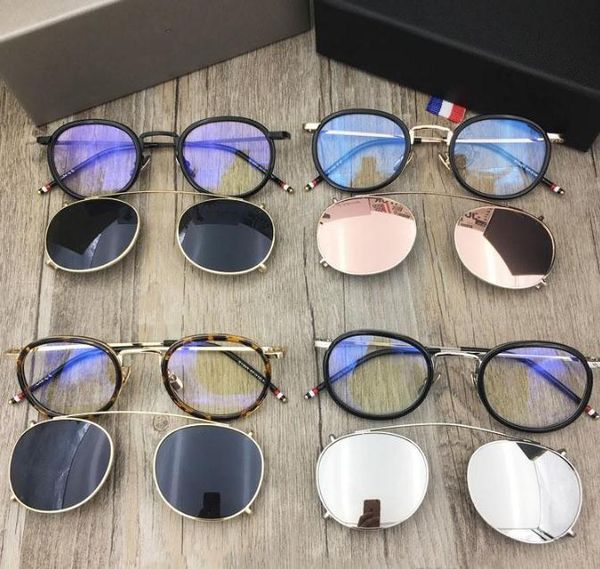 Neue 710-Brillenfassung für Herren zum Aufstecken von Sonnenbrillenfassungen mit polarisierten Gläsern. Braune e710-Optikbrille mit Originalverpackung