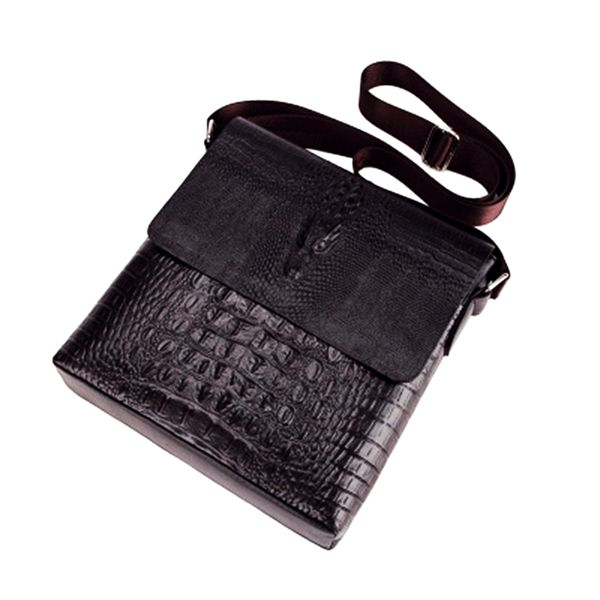 

fashion luxury embossed alligator pattern men fashion design messenger bag male business shoulder leather travel flap bags
