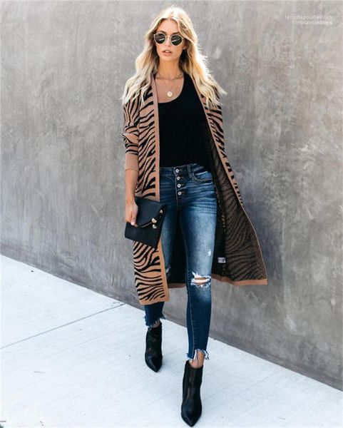 

fashion cardigan long kniter long sleeve casual autumn sweater coats wave pattern designer womens sweater luxury, White;black