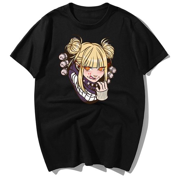 

japan anime my hero academia himiko toga t-shirts 2020 men summer casual cotton short sleeve hip hop t shirt harajuku streetwear