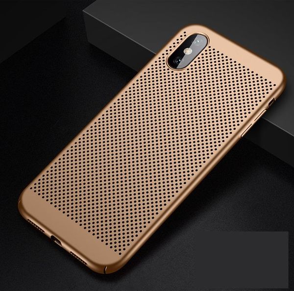

cgjxsfull cover matte slim hard pc mesh breathing case for iphone x xs xr xs max galaxy s10 s10 plus s10e grid hollow out shell 300pcs /lot