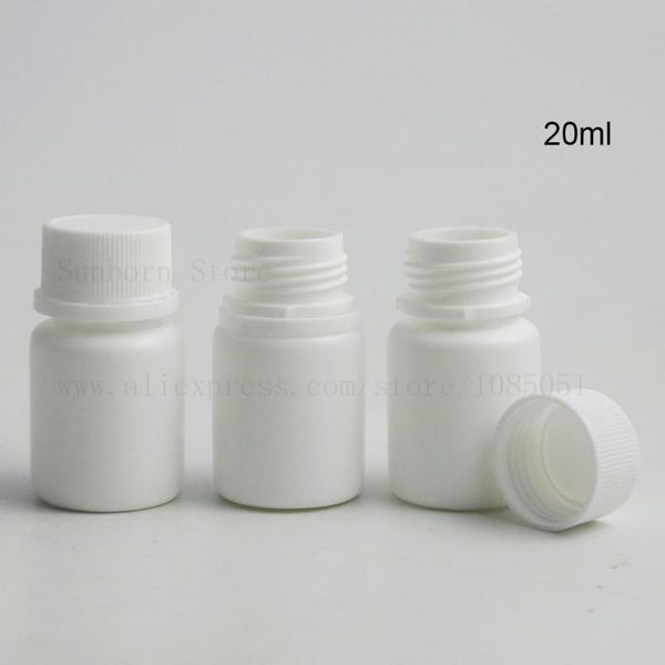 

100pcs empty bottles pills container 20ml pe grade hinge plastic bottle with screw cap