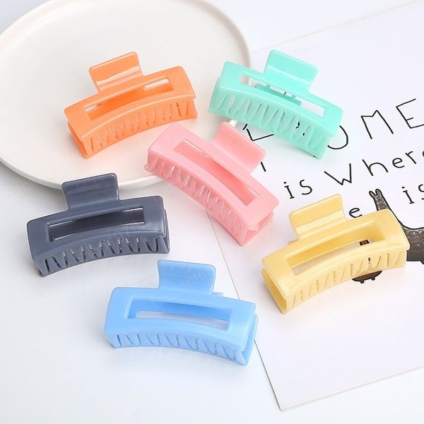 

new styles elegant simple candy color acrylic hair claw clamps hair crab for women girls hair accessories headwear, Slivery;white