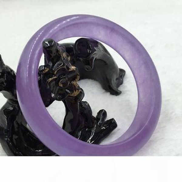 

chinese beautiful natural lavender purple jade gems bangle bracelet 64mm, Black