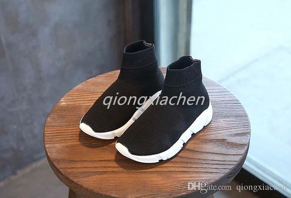 

2018 kid sock running shoes black white red speed trainer sports sneakers boots casual shoe kids