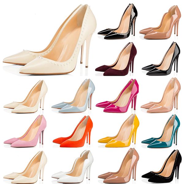 

women red bottom heels shoes 8cm  cm 12cm fashion white black pink yellow blue sneakers casual des chaussures size 36-42