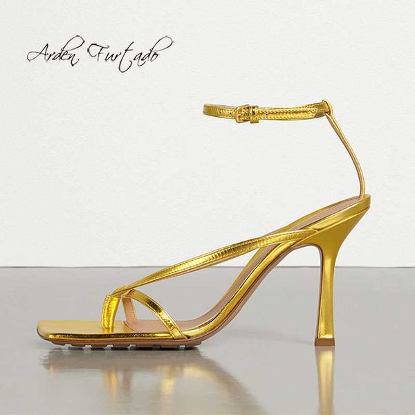 

arden furtado summer fashion women's shoes buckle strap elegant ankle strap sandals party shoes narrow band big size 41 43, Black